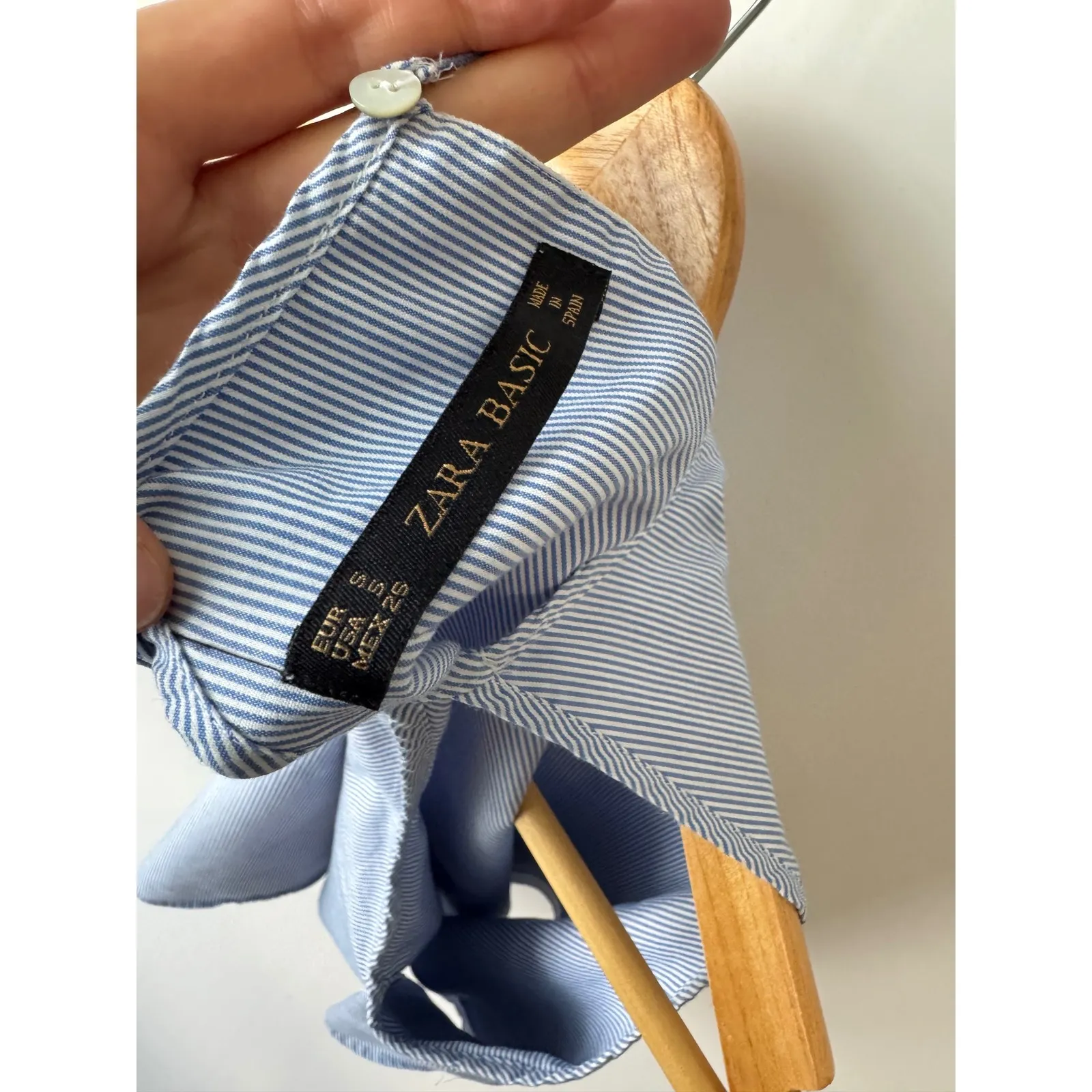 Zara Basic Striped Halter Top Sleeveless Layered‎ Blue White Size S - Image 3