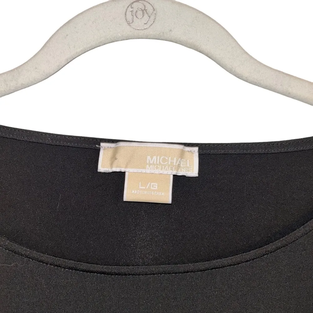 Black Michael Kors Designer Top Women’s Size Large Shirt Flow Style Classic Look - Image 3