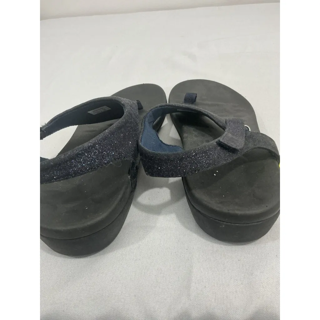 Womans Utenag 19zg02 39 (8.5) Blue Glitter Slip On Thong Slingback Sandals - Image 4