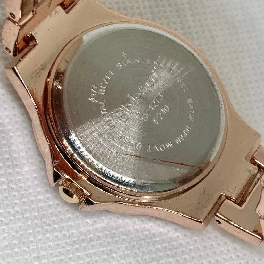 Style & co rose gold tone watch rhinestones 35mm quartz analog running - Image 7