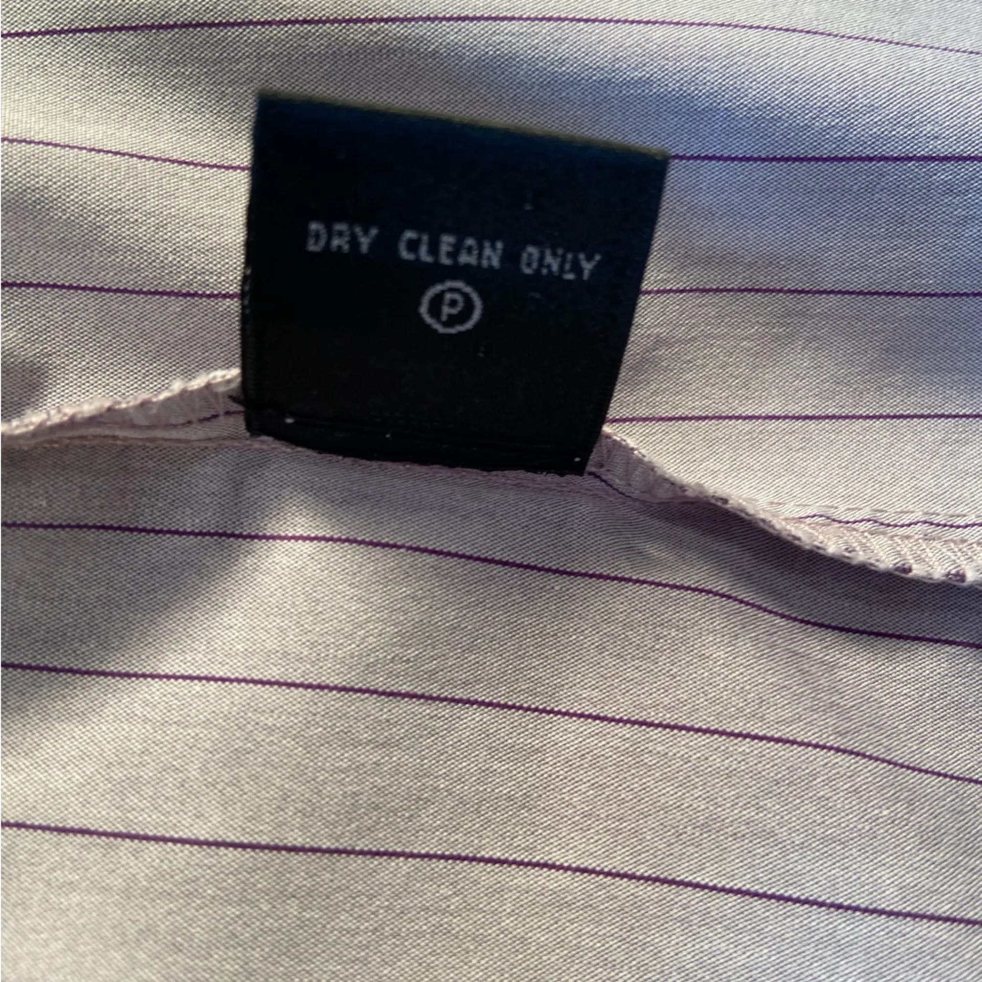 Lafayette‎ 148 NY women’s button down, pin stripe Tonal Purple top size 16 - Image 8