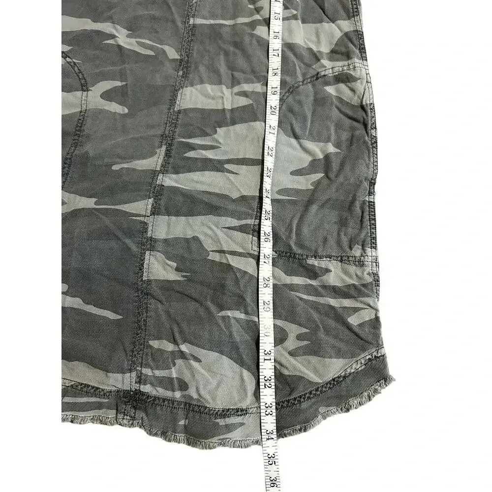 Splendid Camo Sleeveless Dress Size Small Green Deep V Neck Knee Length Casual - Image 8