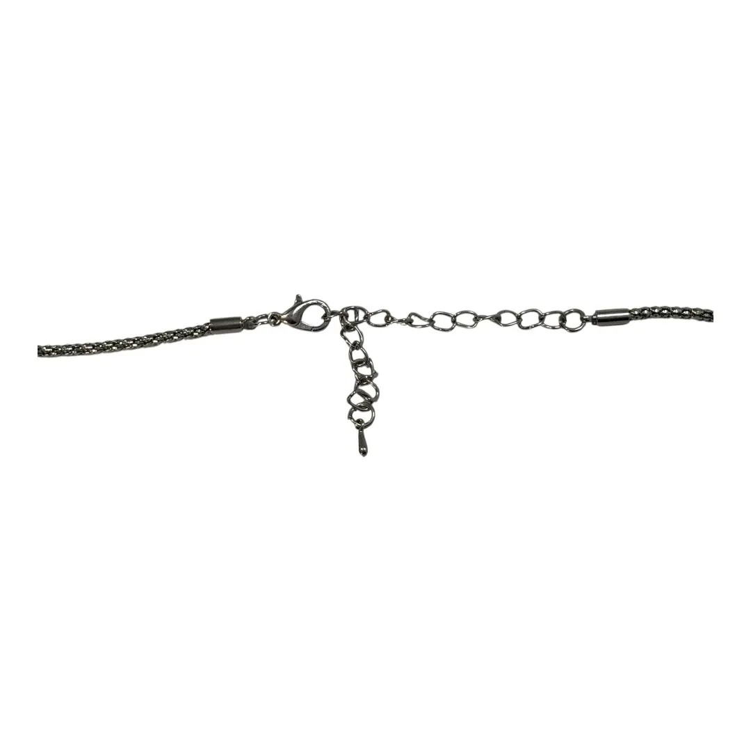 Flower Necklace Earring Set Silver‎ Tone Rhinestone Floral Jewelry Silver - Image 11