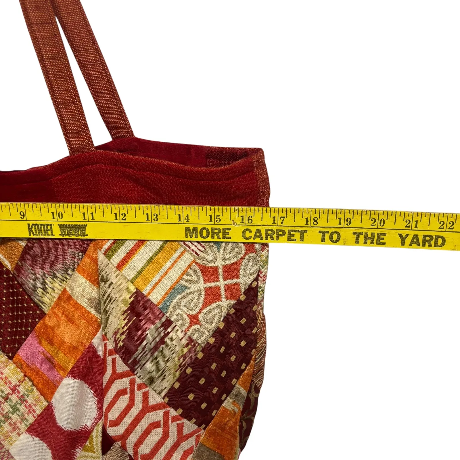 Patchwork‎ Tote Bag Unique Colorful Shoulder Bag Purse Women's Red - Image 7