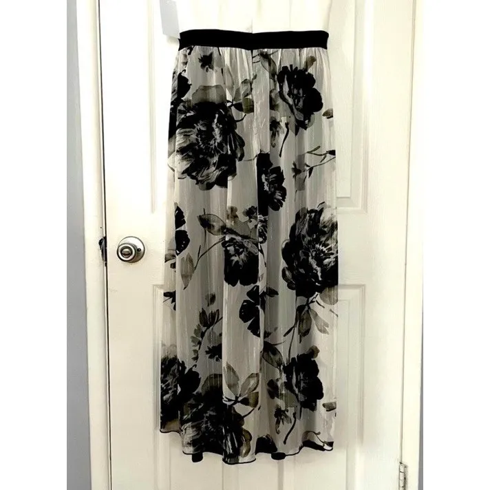 Chic Alex B. Nites Women Jumpsuit Size 4 Stretch Elastic Waist‎ Floral Fairycore Black - Image 3