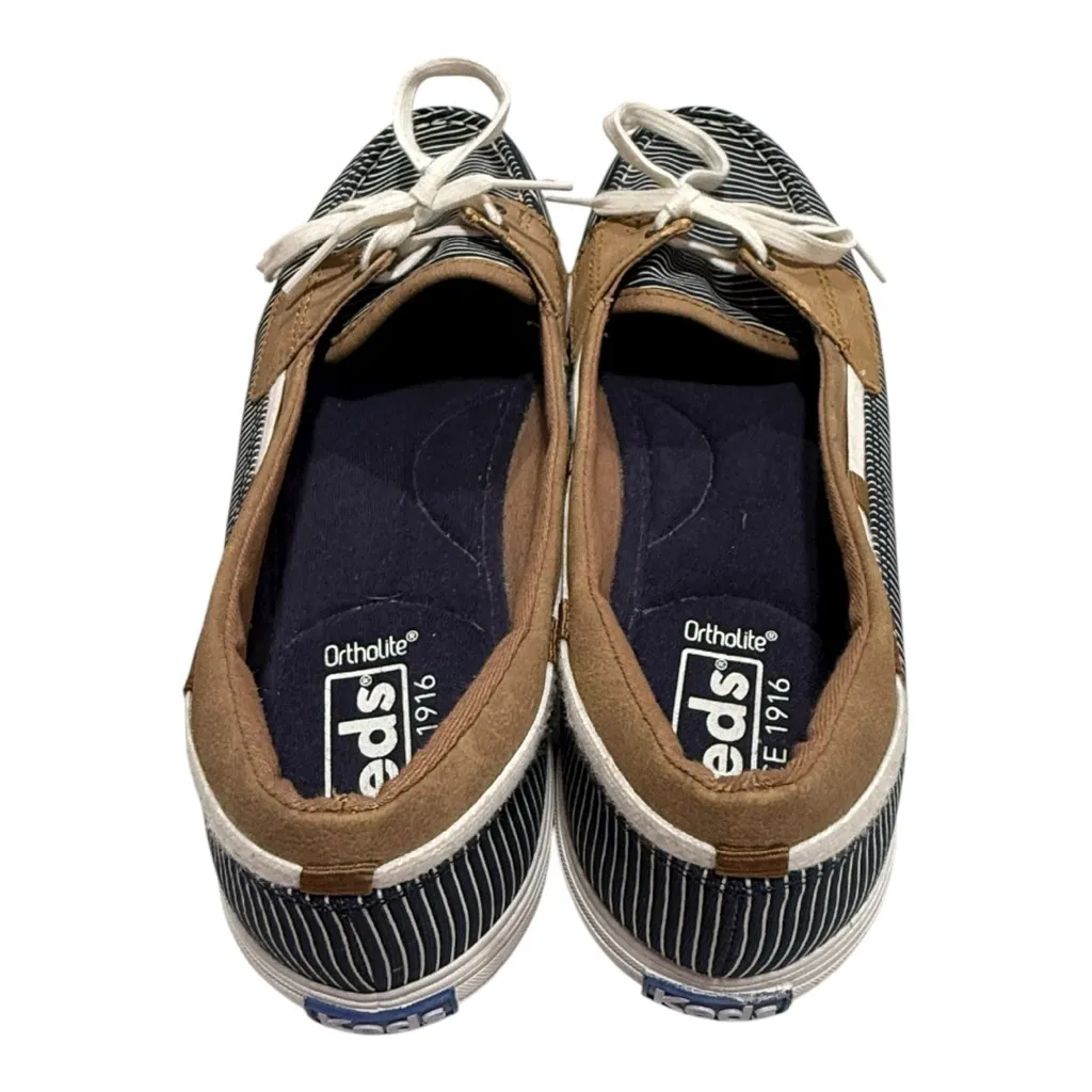 Keds Ortholite Striped Boat Shoes Women’s Size 7 Blue White Tan Sneakers - Image 3