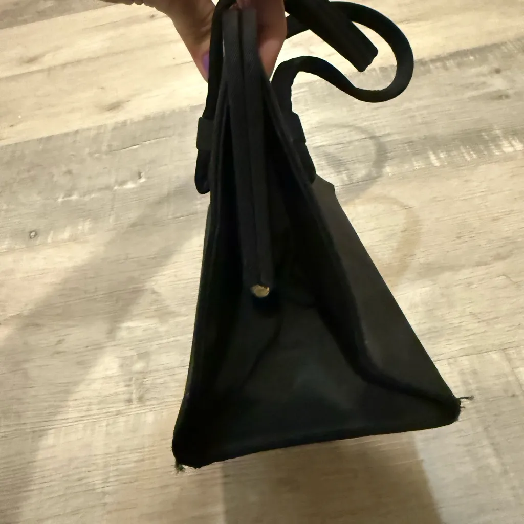 Vintage 1950s L&M Bags by Edwards Black Faille Handbag – Gold Padlock Clasp - Image 3