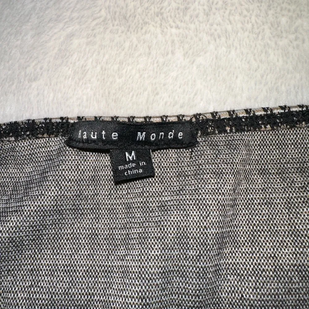 Haute Monde Black‎ & White Plaid Houndstooth Spaghetti Strap Bodysuit - Image 3