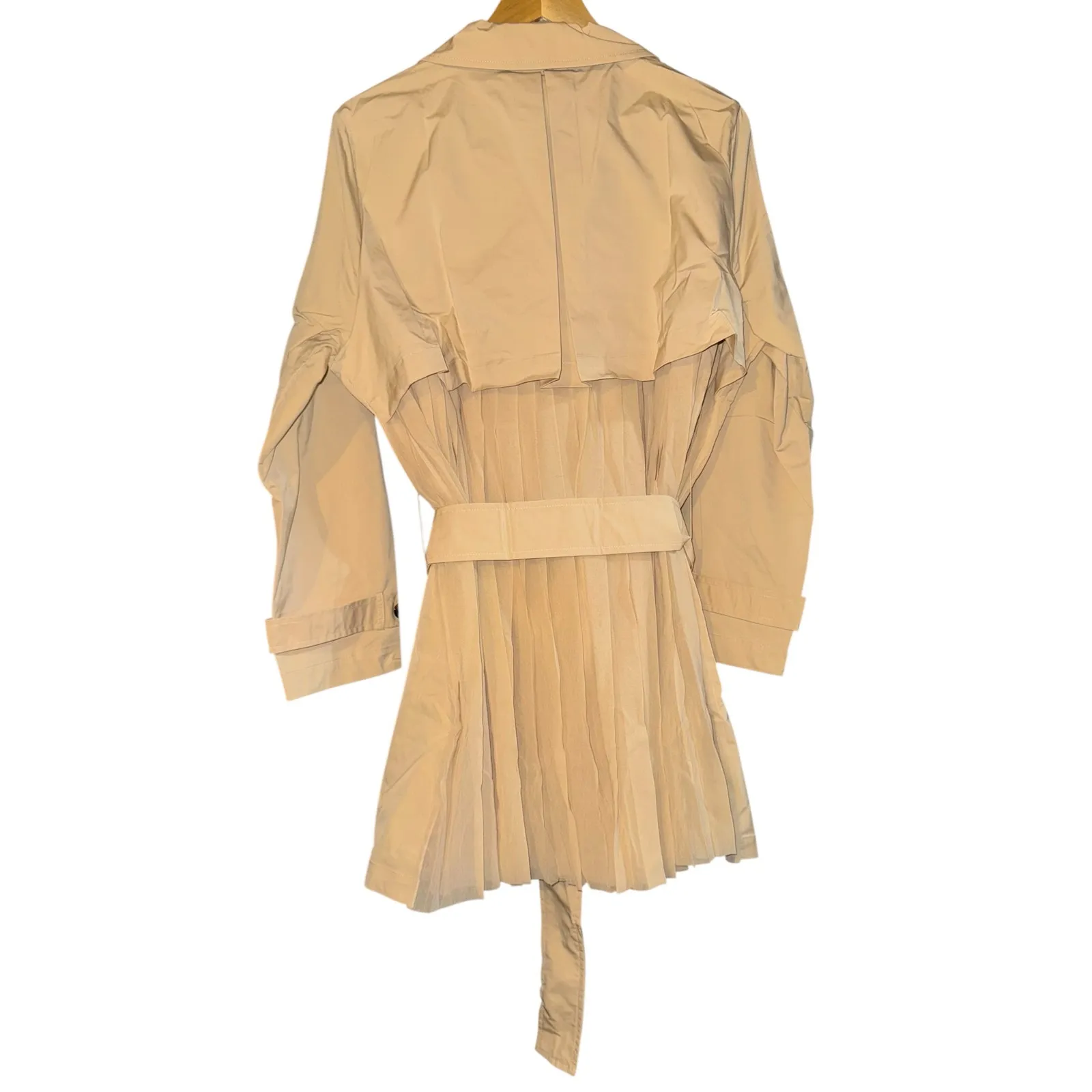 New Wynne Layers Trench Coat Chiffon Pleated Back Women's XL Academia Carmen - Image 6