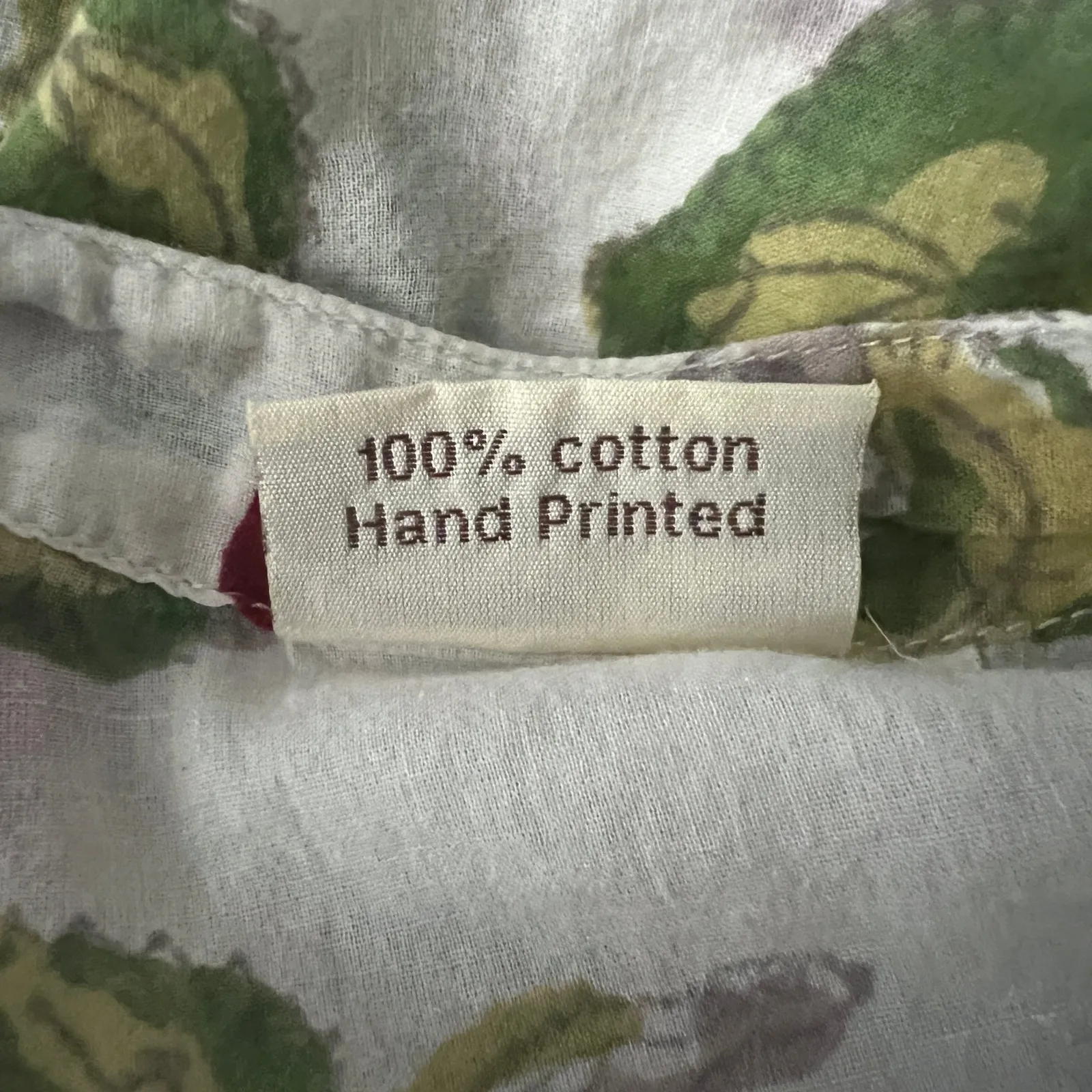 Couleur Nature by Bruno Lany Hand Printed Womens Novelty Print Top Size Large Red - Image 9