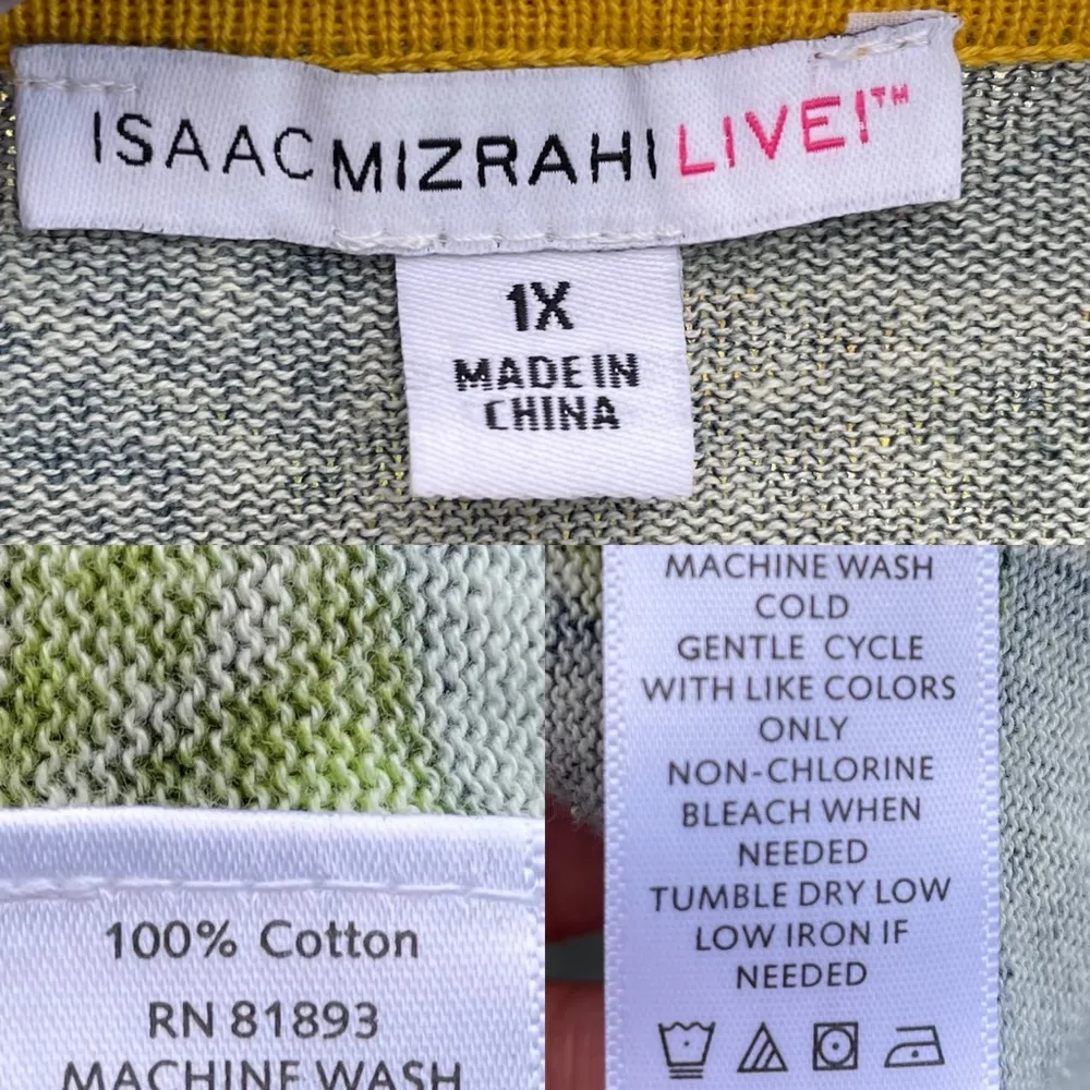 Isaac Mizrahi Live Womens Cardigan Open Front Floral Long Sleeve Plus 1X - Image 7