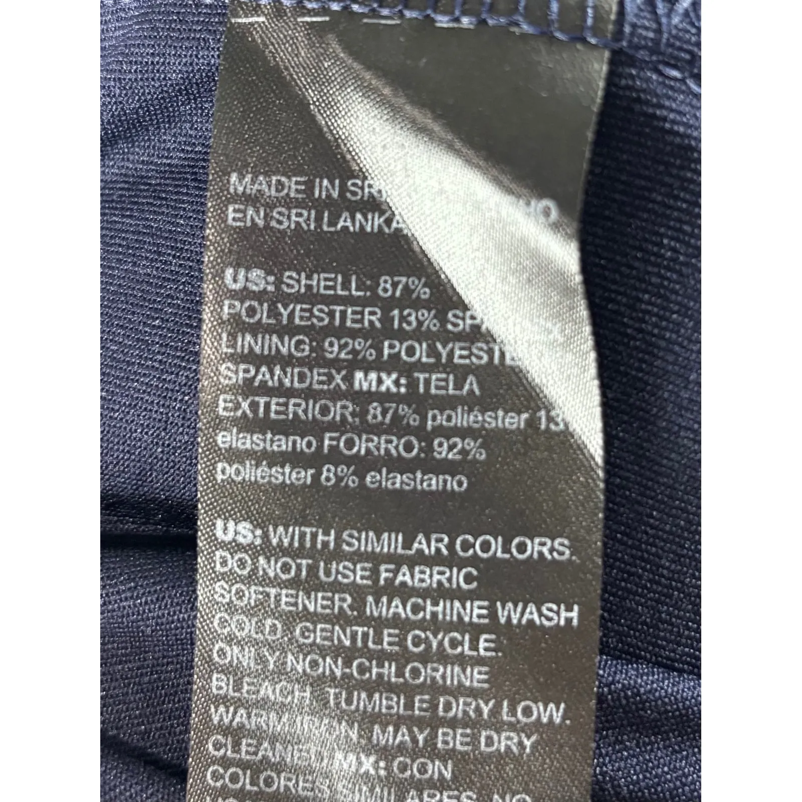 Chico's Zenergy UPF Neema Rib-Mix Navy Blue Skort 2.5 Large 14 Zipper Golf - Image 6