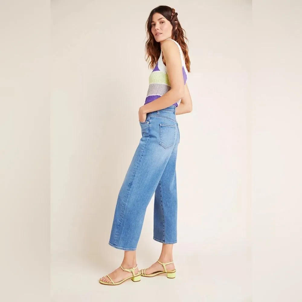 NEW Anthropologie CQY Sunday Ultra High-Rise Cropped Wide-Leg Jeans Size 31 - Image 6