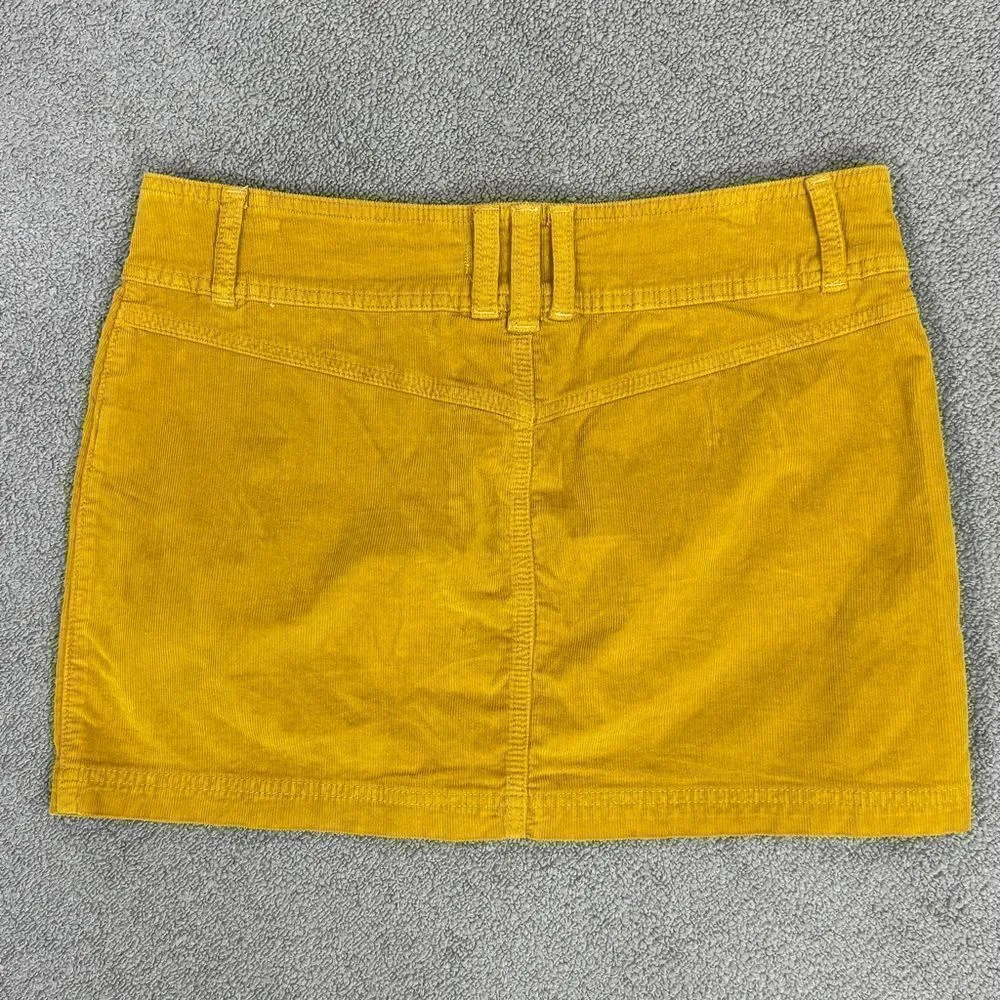 We The Free Free People Y2K Joanie Corduroy Button Up Micro Mini Skirt Yellow 29 - Image 7