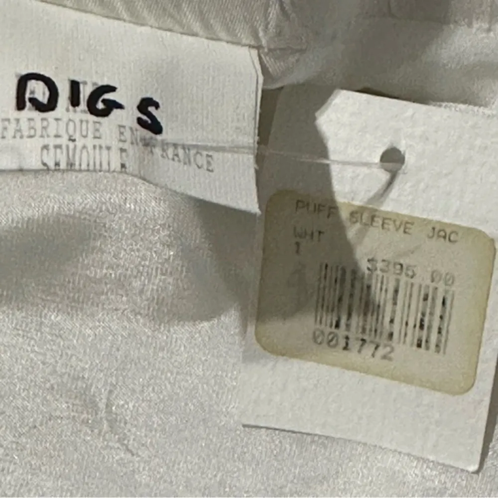 Digs NYC Vintage Women’s Size S White Short Puff Sleeve Button Front Jacket - Image 7