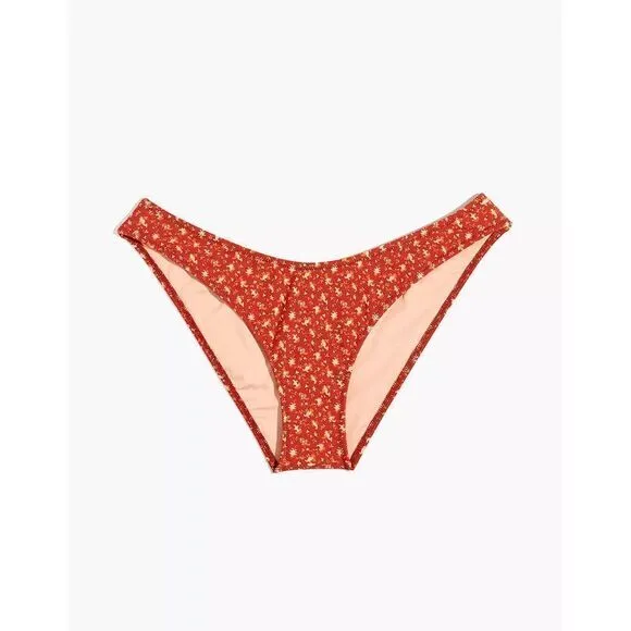 NEW Madewell Second Wave Curved-Waist Bikini‎ Bottom in Ditsy Floral, L - Image 3