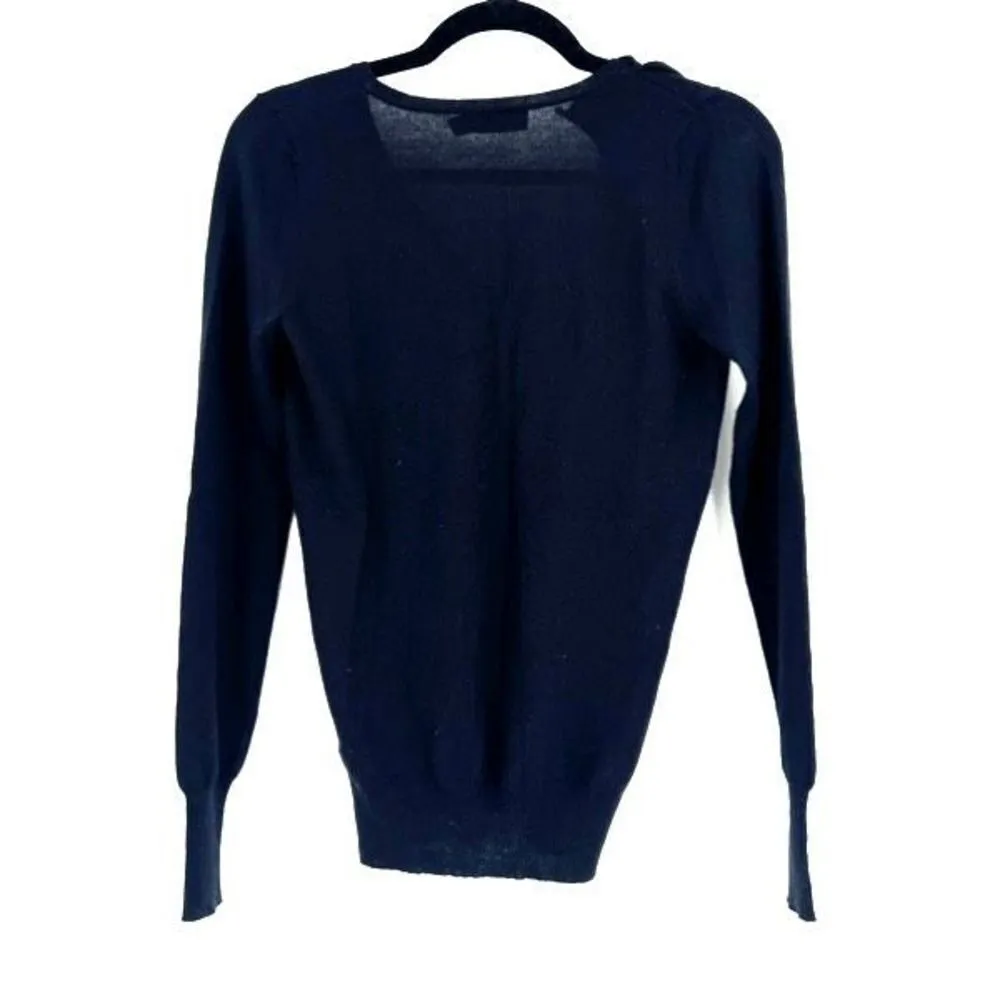 Limited Ruffle Merino Wool Blend Lightweight Sweater small career top‎ black - Image 3