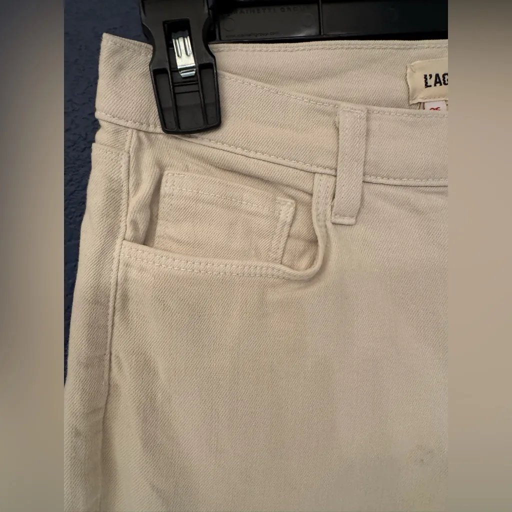 Lagence Sada Raw Hem Ankle Slim Cropped Women’s Cotton Cream Jeans Size 26 - Image 8