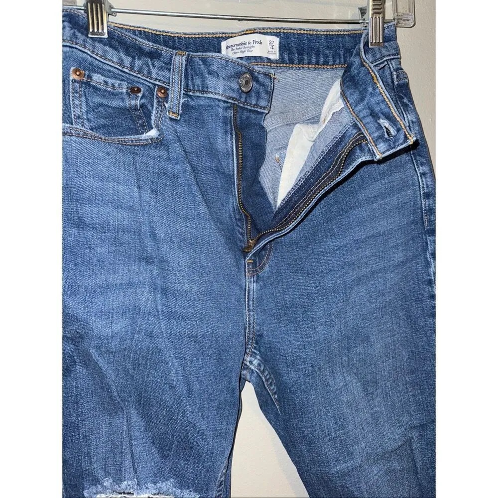 Abercrombie & fitch curve love the ankle straight ultra high rise 4/27 #714 - Image 4