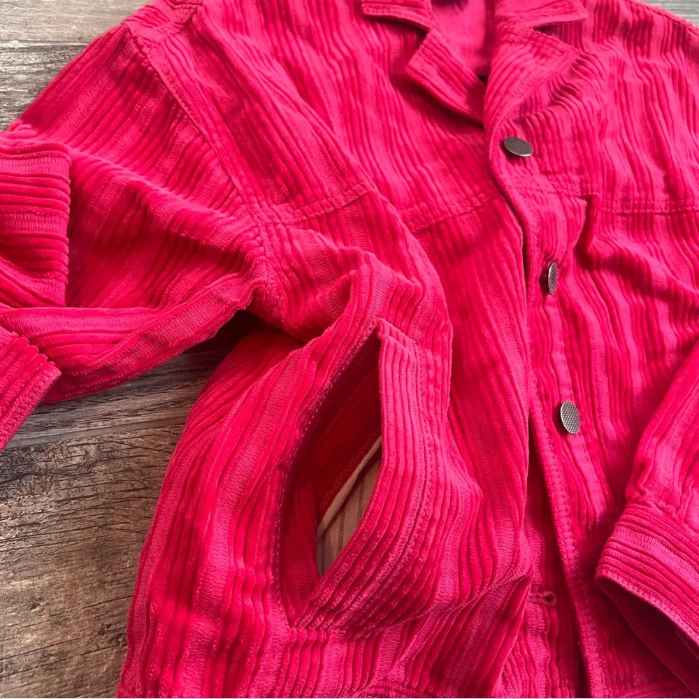 Cabi Womens XS Pink Corduroy Slightly Cropped Jacket Cheeky Topper #106 - Image 4