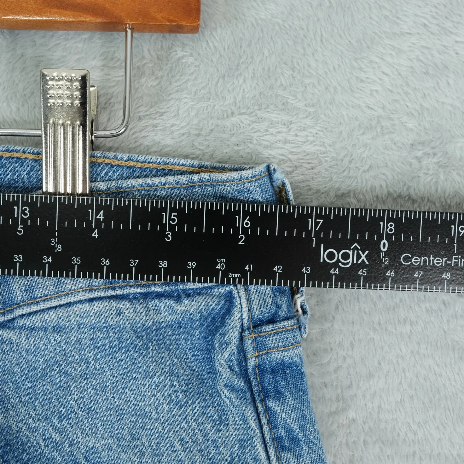 Gap Jeans Womens 32x26 Blue Cropped Ankle Cheeky Straight Button Fly High Rise - Image 5