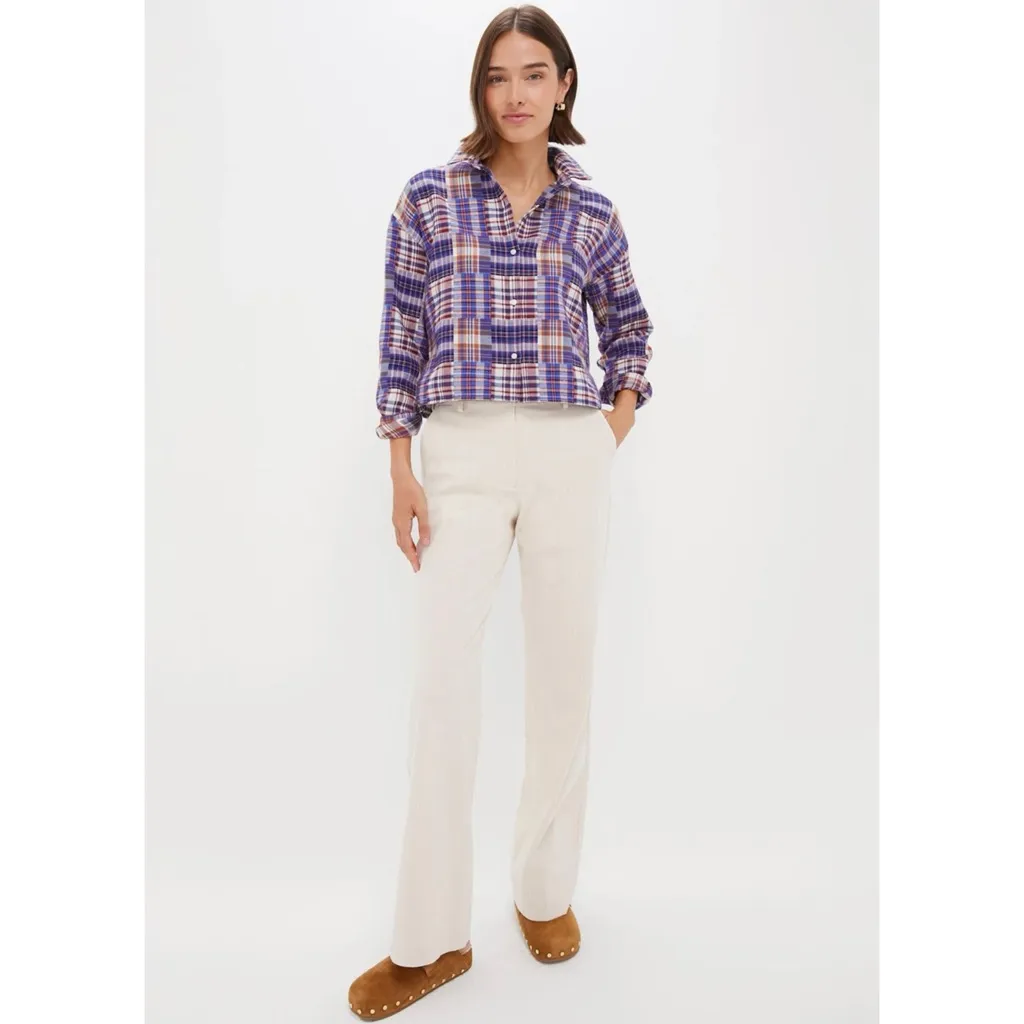 Tuckernuck  Plaid Flannel Cropped Button Down NEW - Image 5