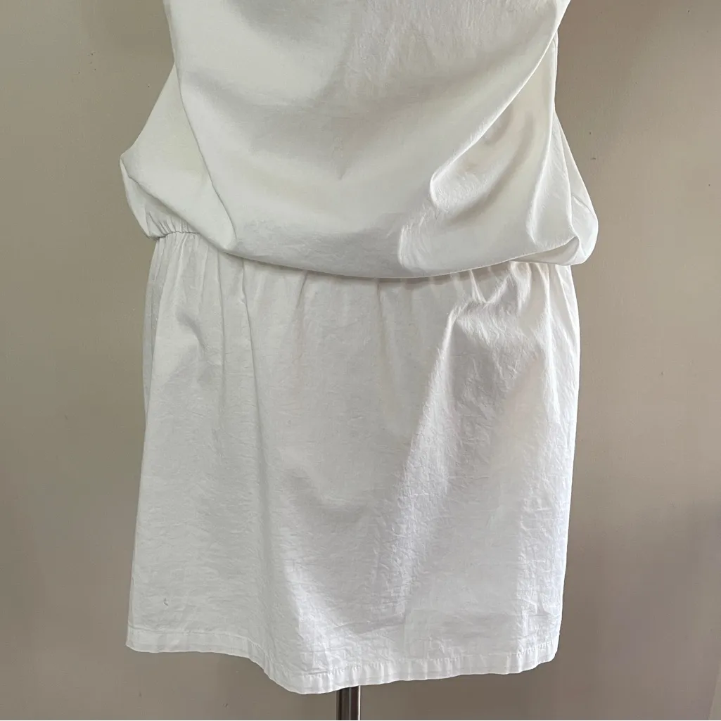 NWT UNITED COLORS OF BENETTON Cotton Poplin Cap Sleeve Mini Dress, Medium - Image 7