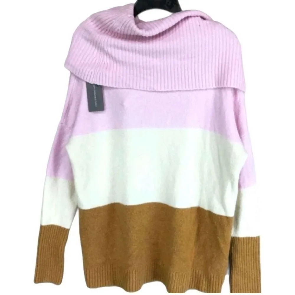 French Connection Color Block Cowl Neck Sweater Pullover Knit Top Size Medium - Image 4