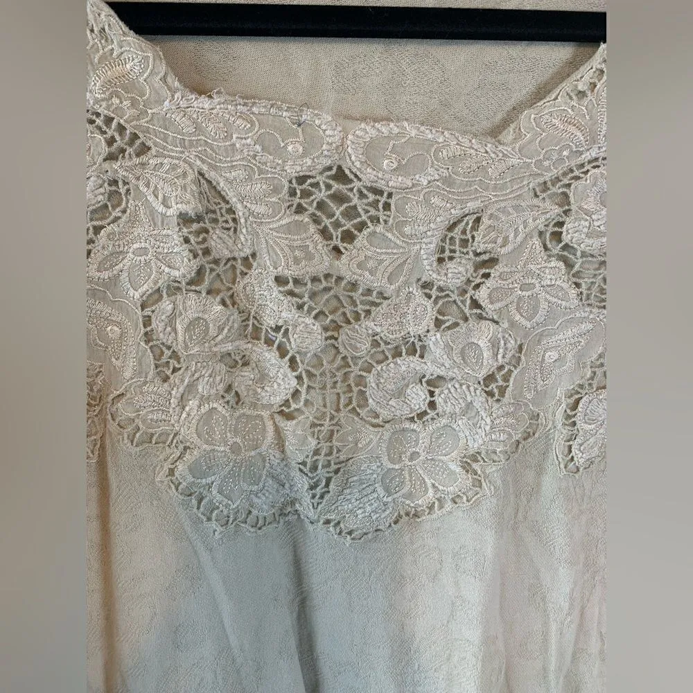 Soft Surroundings Cream crocheted boho peasant top size M‎ - Image 9