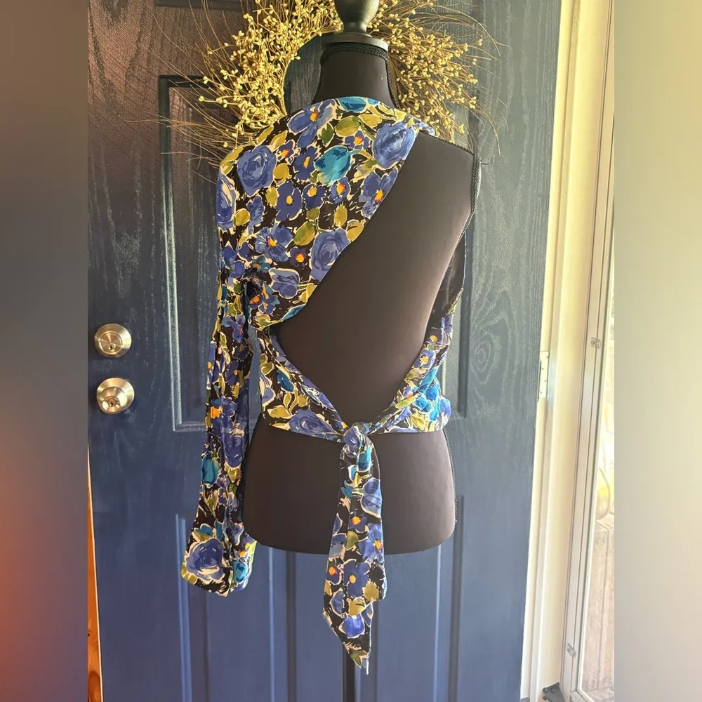 Zara Floral One-Shoulder Blouse - size M - Image 5