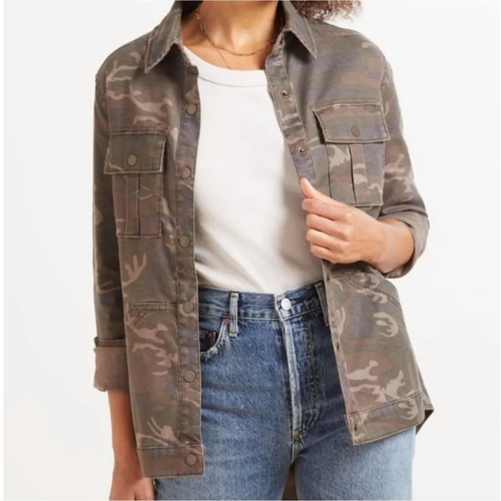 New With Tags Evereve Level99 Gina Utility Shacket Sz M Brown Size M - Image 2