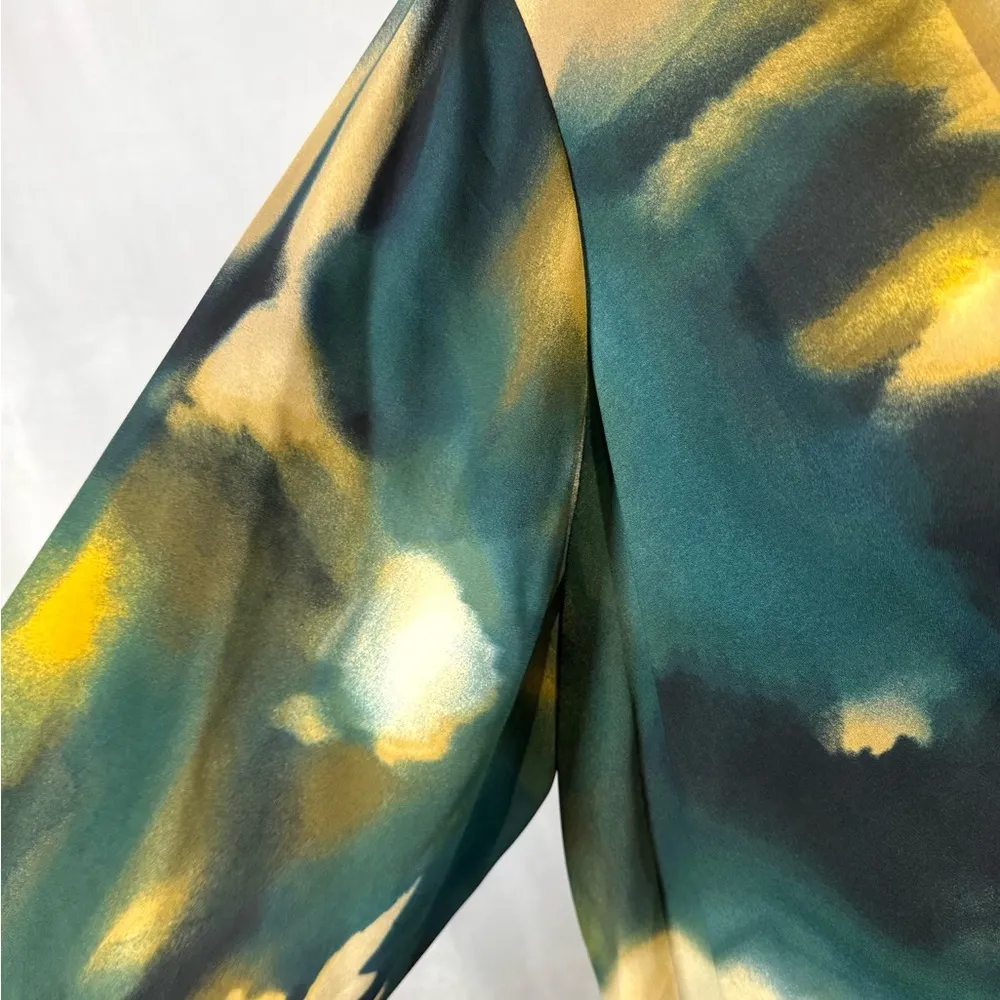 forest green and tan cowl neck long sleeve top size 1X NWT - Image 4