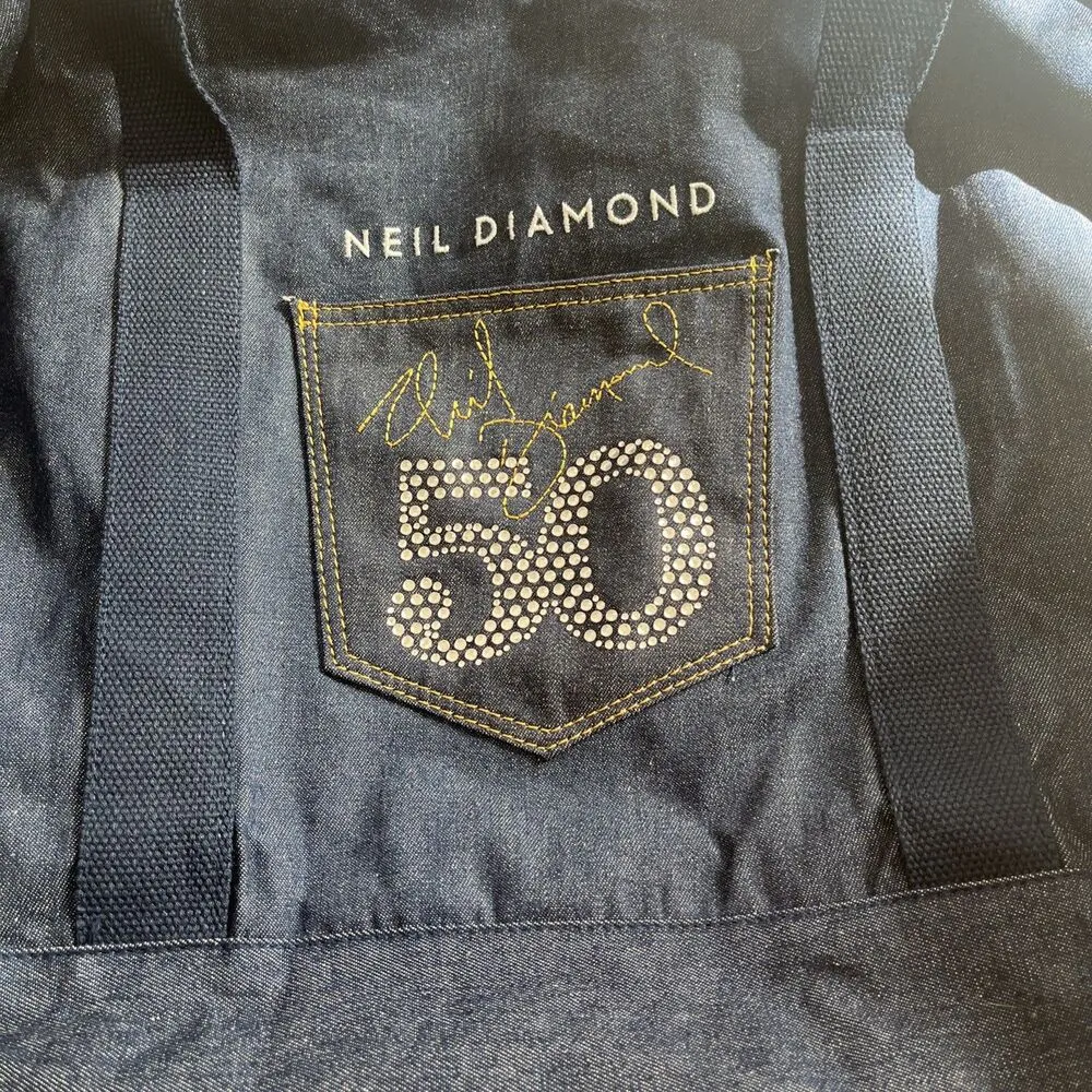 Neil Diamond 50th Anniversary Denim Dufflebag Tote With Rhinestone Accents - Image 3