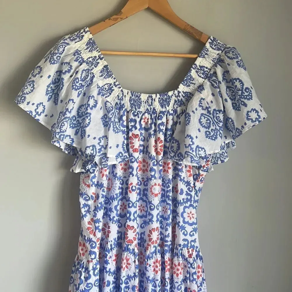 Ro's Garden Jenna Midi Dress Blue Size M - Image 11
