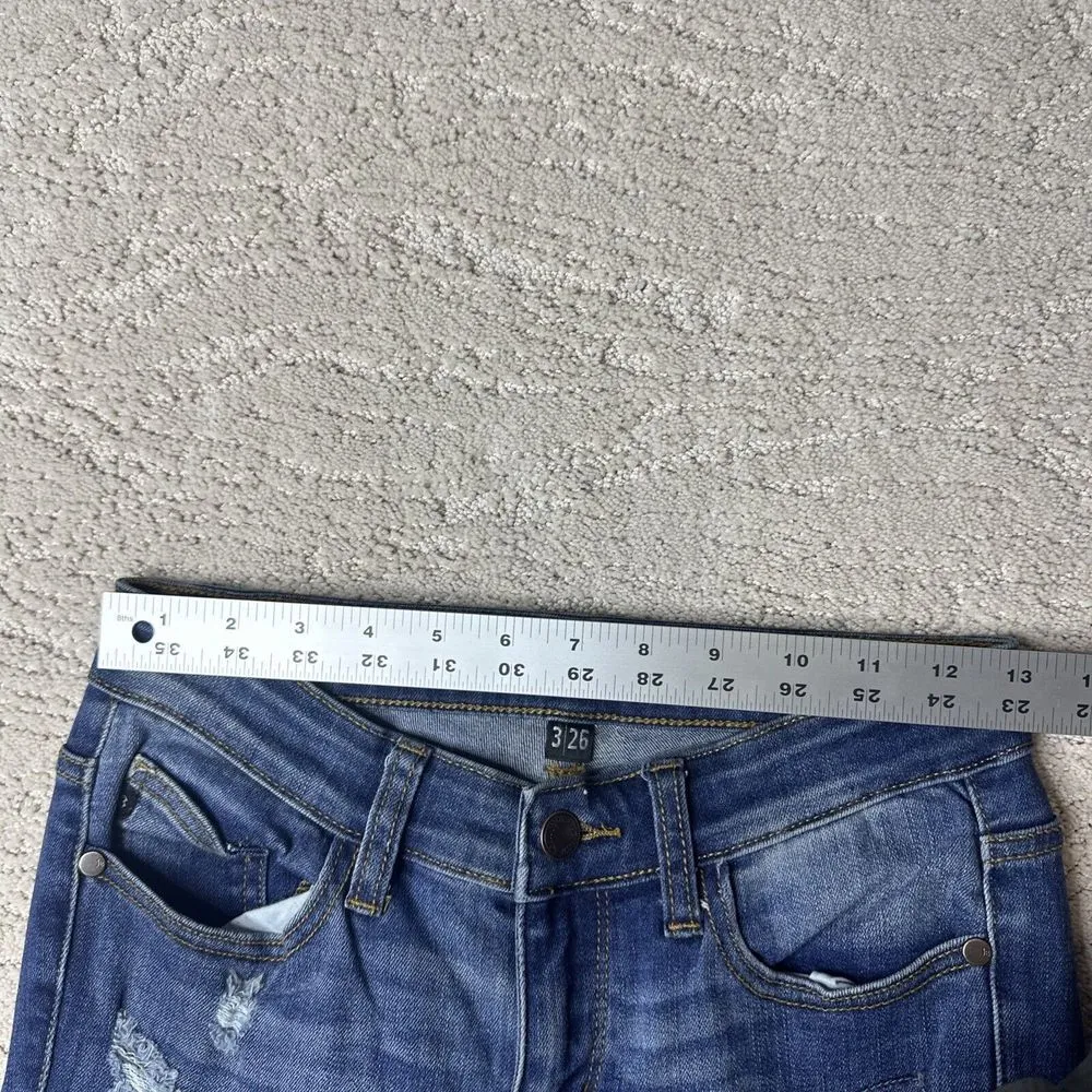 Women's Judy Blue 3/26 High Rise Skinny Fit Distressed Plaid Tummy Control Jeans - Image 5