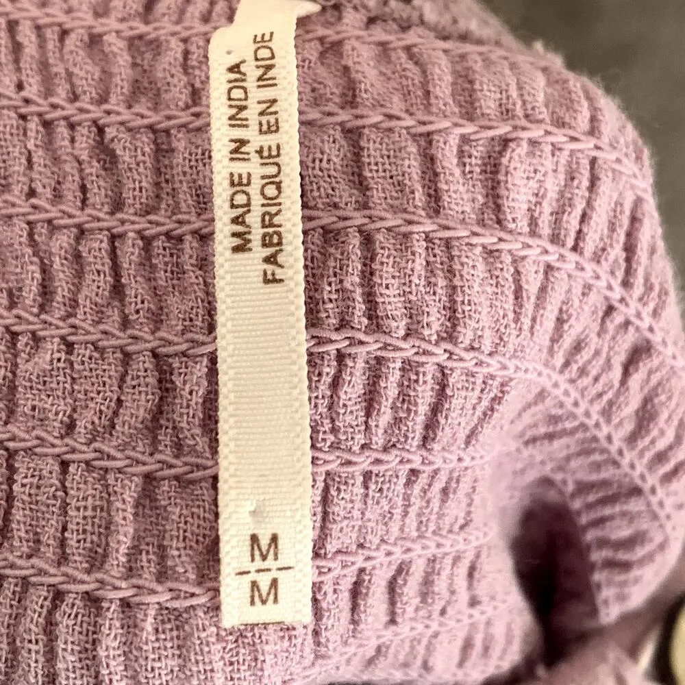 Free People Summer Picnic Smocked Balloon Sleeve Mini Dress in Purple Pink - Image 11