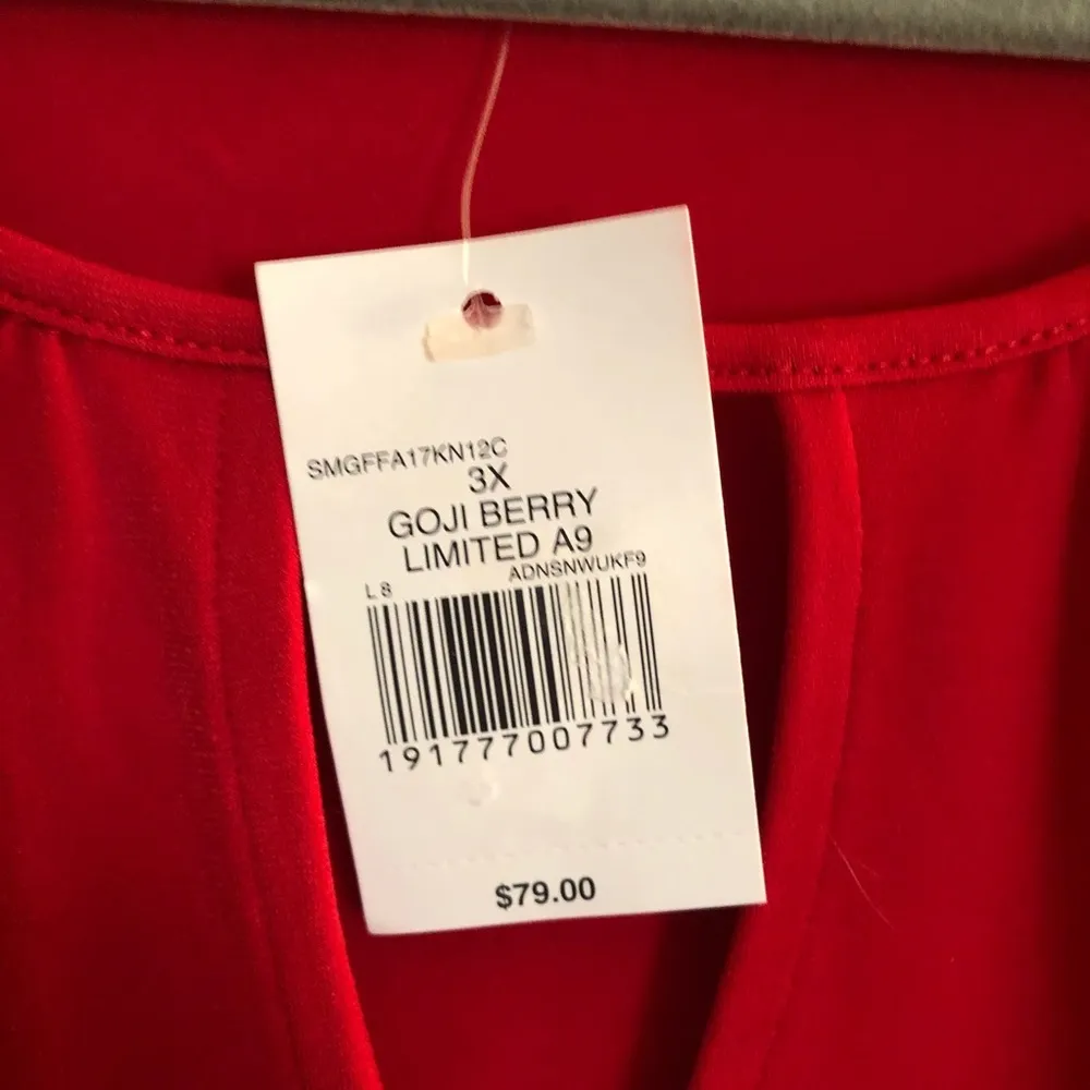 The Limited Collection Blouse Goji Berry Red Keyhole Neck Top 3X NWT Long Sleeve - Image 7