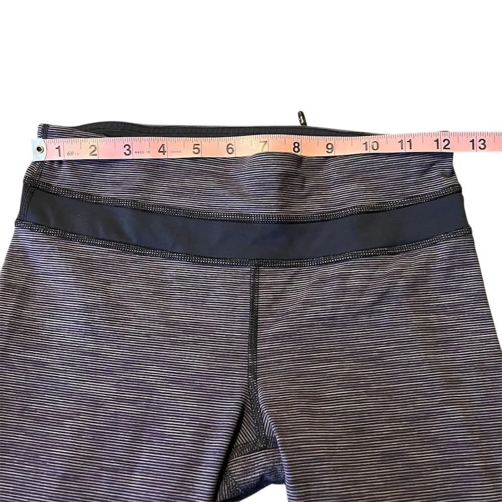 Lululemon Women's Run Inspire Crop Leggings Purple Stripe Size 4 Yoga Running - Image 3