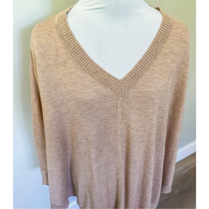 Splendid Beige Cashmere Poncho - Image 2