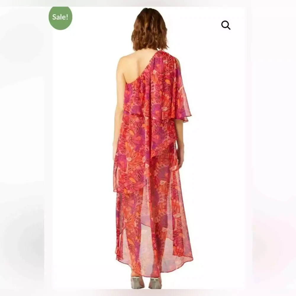 MISA Los Angeles MISA One-Shoulder Single Flutter Sleeve high low butterfly NEW - Image 15