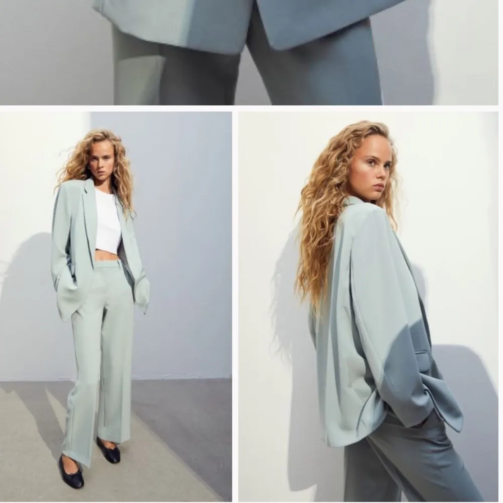 H&M Oversized Light Grey Oversized Blazer - Image 2