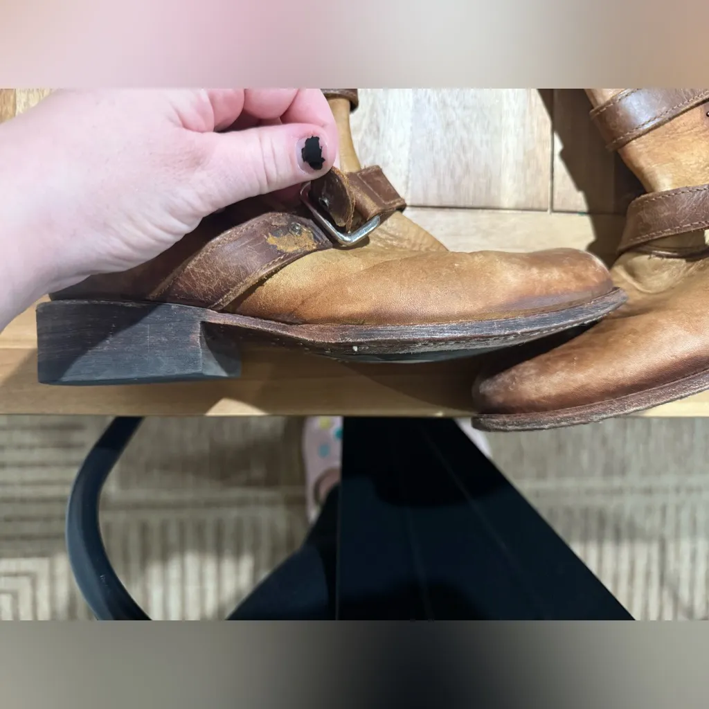 Corral Western Boots Womens Round Harness Buckles 8.5 M Cognac C2966 Brown - Image 5