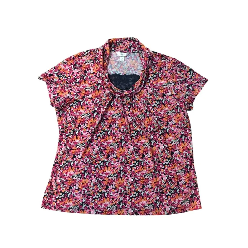 CJ Banks Blouse Womens 1X Used Floral Lace - Image 15