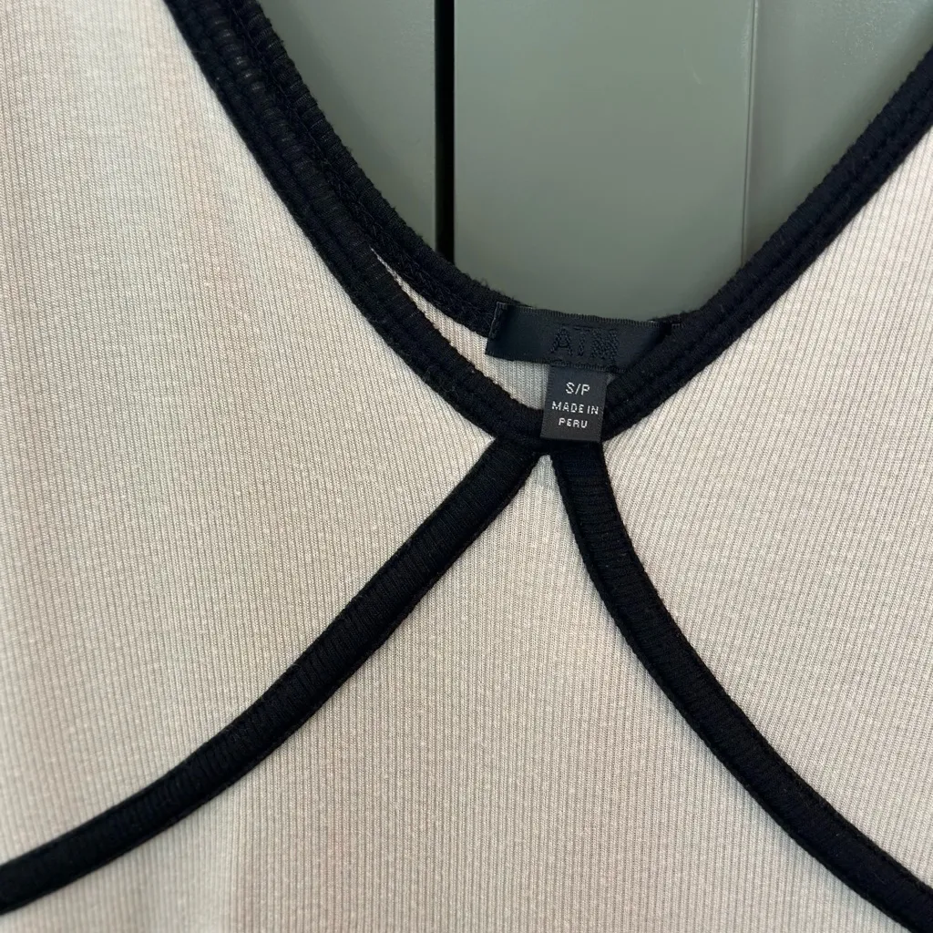 ATM Anthony Thomas Melillo Cream Maxi Dress Black - Image 3