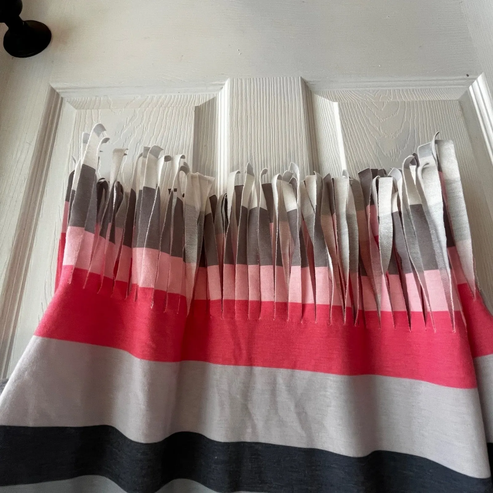 Peach Love California Striped Fringe Top Boxy Dolman Sleeve T-Shirt Coastal Chic - Image 5