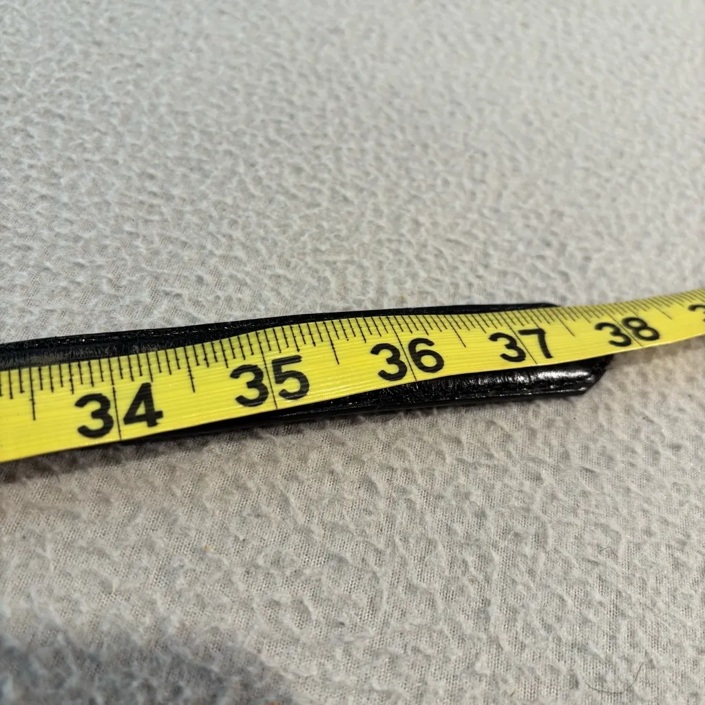 Brighton Concho Belt Unisex Black Western Silver Gold-tone Metal Conchos L34 Vtg - Image 9