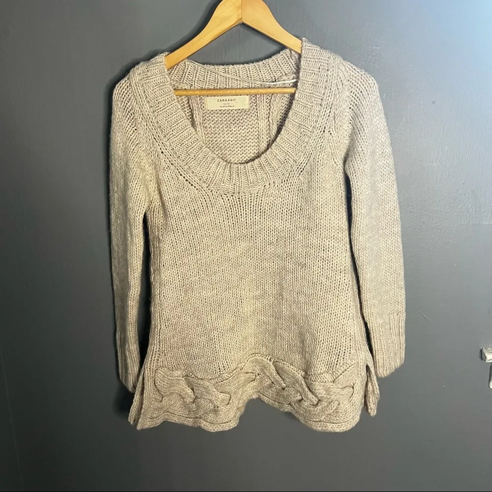 Zara knit cream scoop neck sweater - Image 13