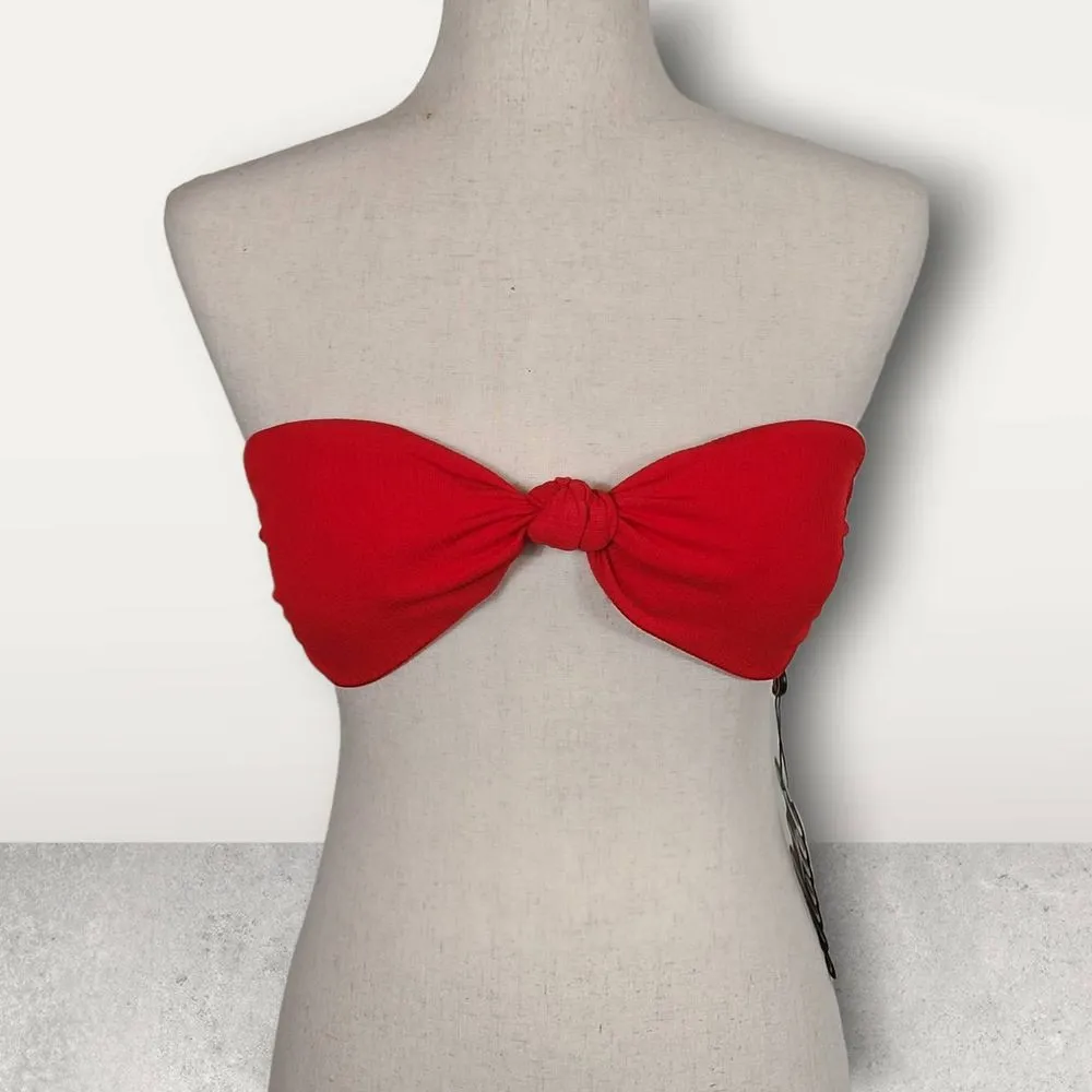 NWT Motel Rocks Baewatch Red Knot Bandeau Bikini Top Size Large - Image 4