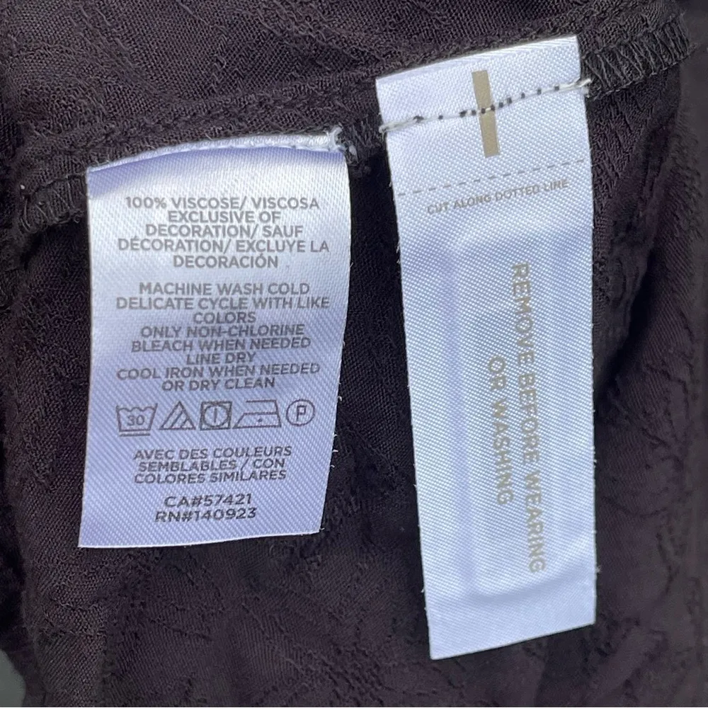 LOFT maxi tiered tank dress black crochet details Sz 12P - Image 9