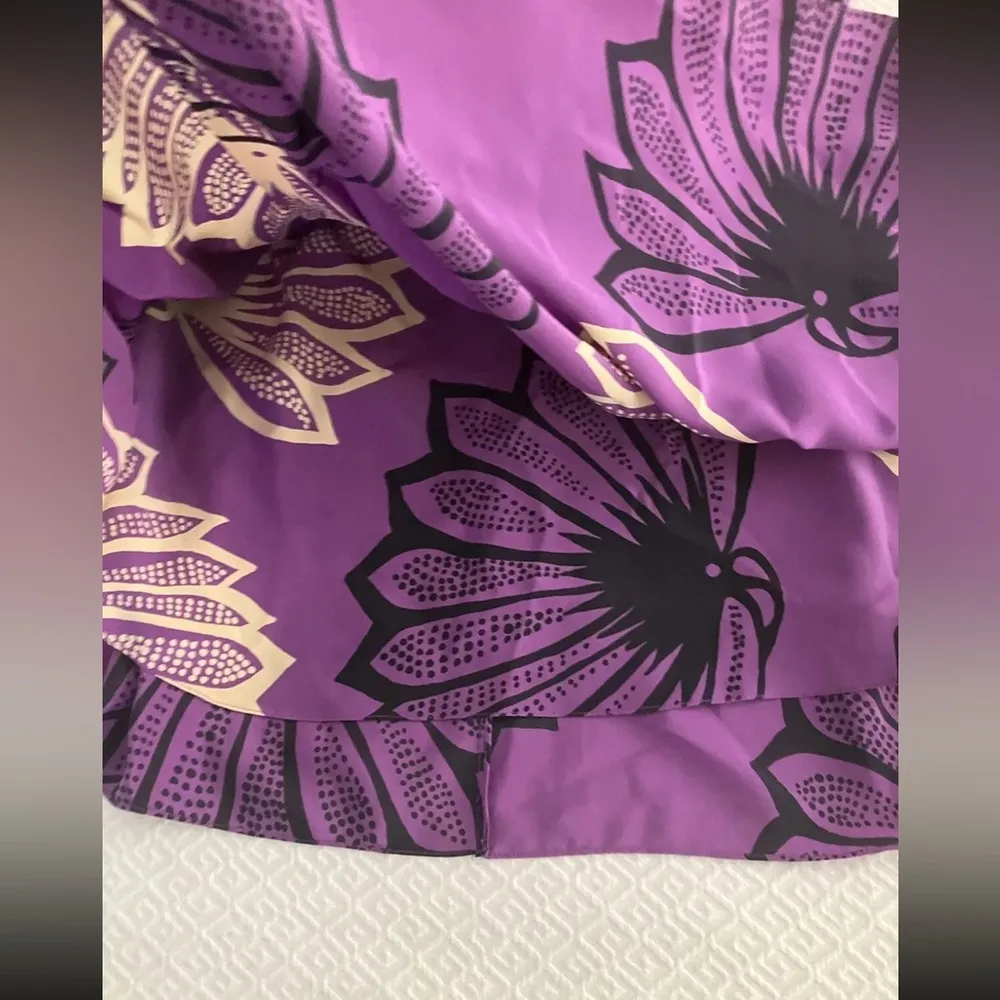 Anthropologie Hand Printed Sariah Limited Edition Very Rare Purple Floral Print - Image 14